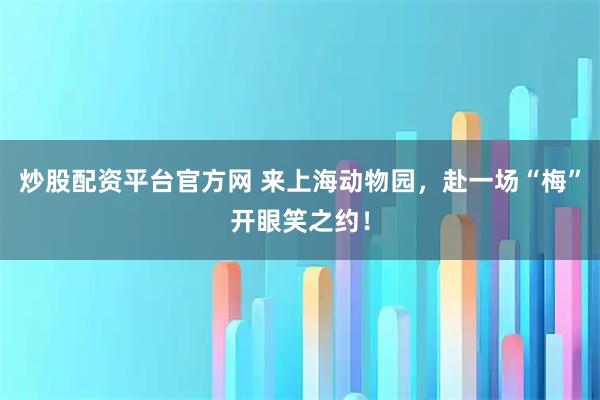 炒股配资平台官方网 来上海动物园，赴一场“梅”开眼笑之约！